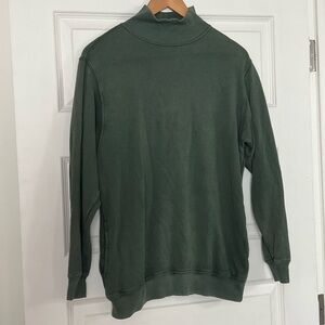 High Neck Oversized Green Aerie Sweatshirt with pockets